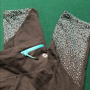 Yoga workout pants navy/black Capri (teal)